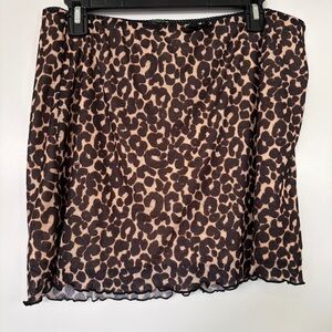 Wild Fable Leopard Print Tan and Black Short Skirt Size Large